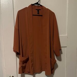 Forever 21 Rust Open-Front Jacket